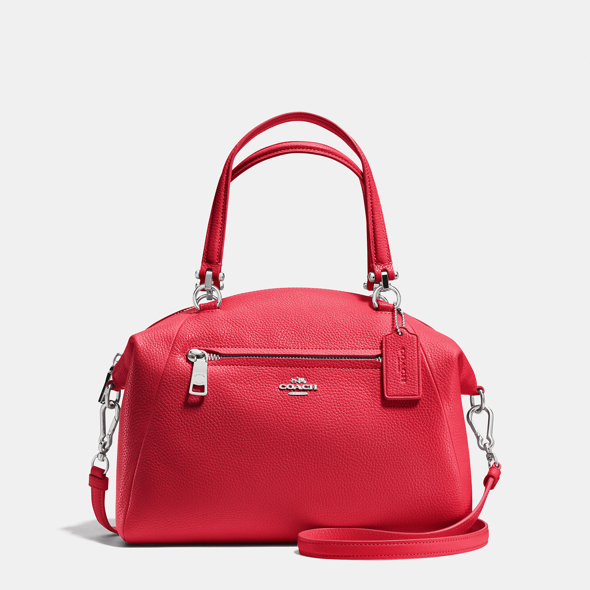 High Quality Embossing Coach Prairie Satchel In Pebble Leather